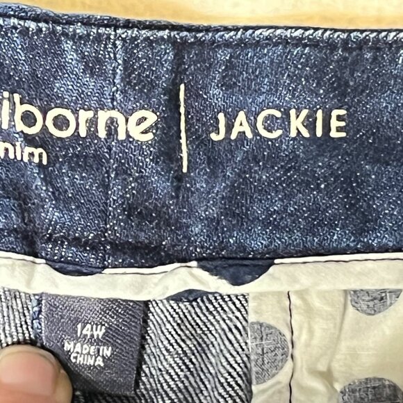 Liz Claiborne Womens Denim Jackie Wide-Leg Pants Size 14W Made In China - Picture 4 of 16